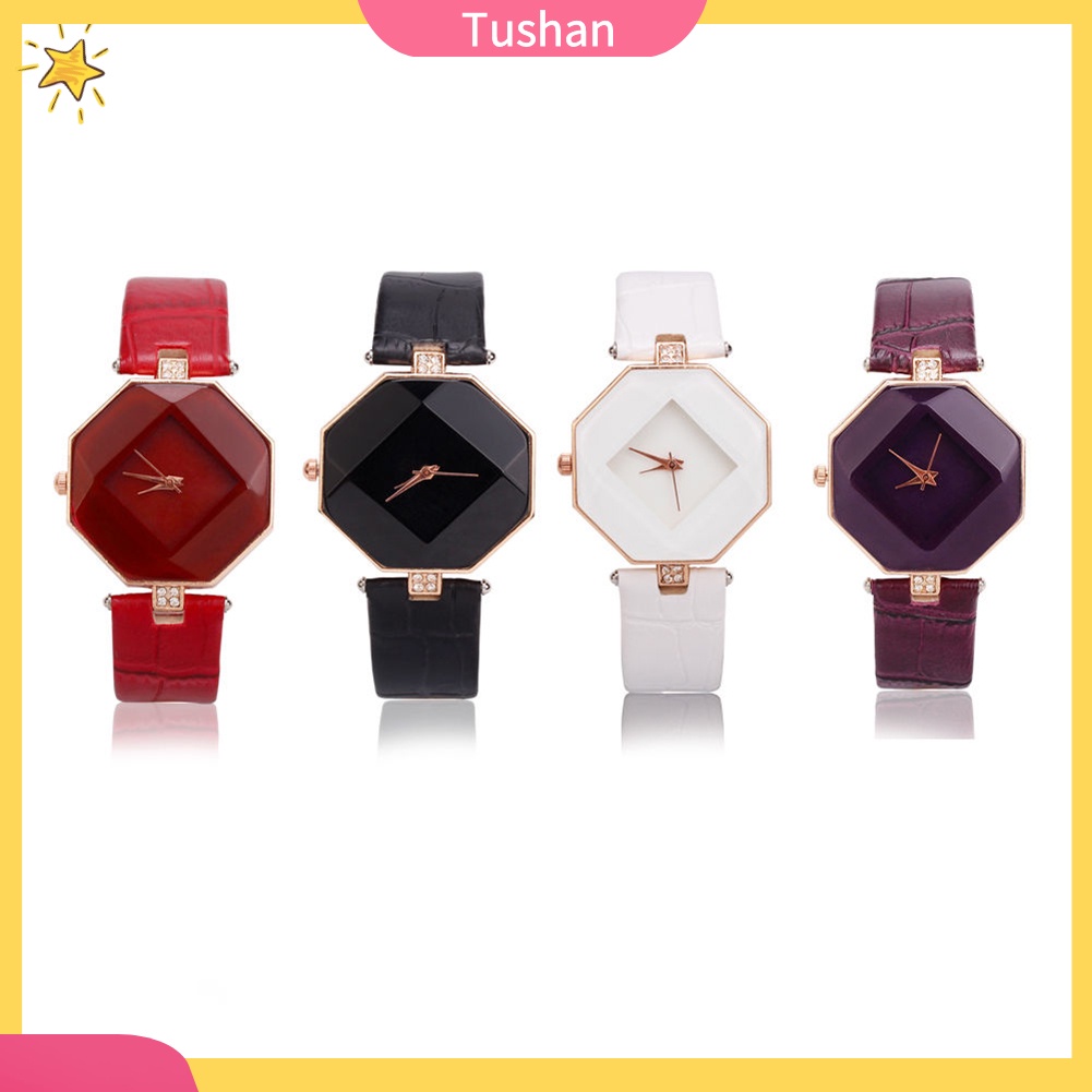 Đồng hồ dây giả da kiểu dáng thời trang phong cách dành cho nữ