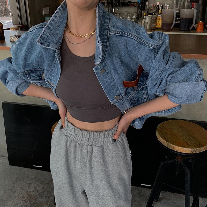 Áo khoác denim tay dài dáng rộng thiết kế mới thời trang xuân thu 2021 dành cho nữ | BigBuy360 - bigbuy360.vn