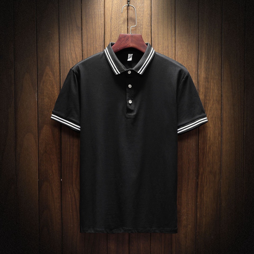 Áo Polo nam cổ bẻ Viền Kép Cổ và Tay chất cá sấu Cotton co dãn dáng basic trẻ trung 3 màu - Poloman1