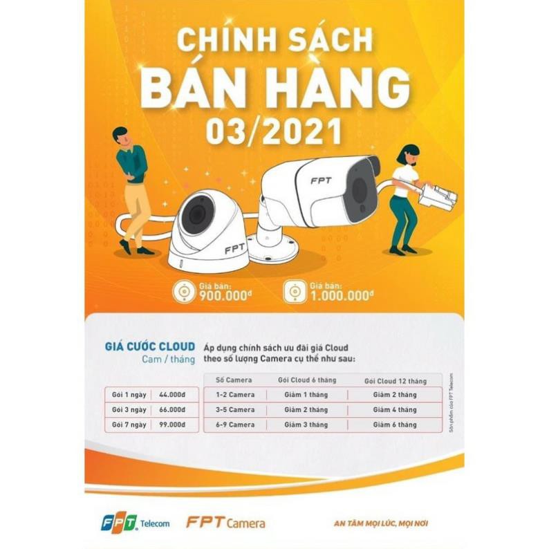 CAMERA FPT TRONG NHÀ |FREE 7 THÁNG THUÊ BAO| - Full HD - Cảm biến hình ảnh 1/2.8″ Sony IMX307- 1080p