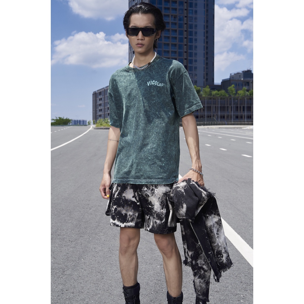 Quần short nam denim xử lý wash thoải mái bền V VICOLAS - ASPHALT SHORT