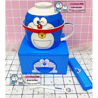 SET THỐ + BÁT SỨ ĐOREMON CAO CẤP HÀNG STORE CHUẨN ĐÔRAEMON [ẢNH THẬT SHOP TỰ CHỤP]
