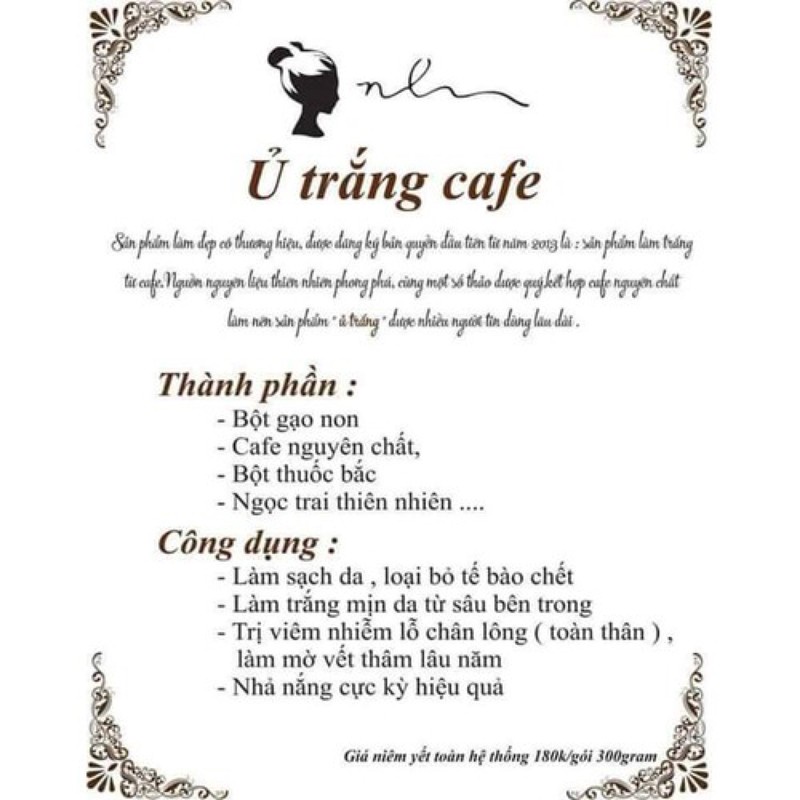 [Chính hãng] Ủ trắng da Cafe từ thiên nhiên - Tắm Trắng Cà Phê Mỹ Phẩm Huyền Beauty - 8936185510015