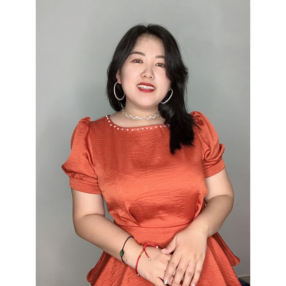 Áo peplum nữ áo kiểu sơmi công sở HH. bigsize đính ngọc cột nơ chất lụa