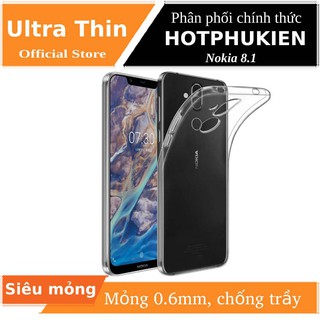 Ốp lưng silicon dẻo trong suốt cho Nokia 8.1 / Nokia 7.1 Plus / Nokia X7 mỏng 0.6mm chính hãng Ultra Thin