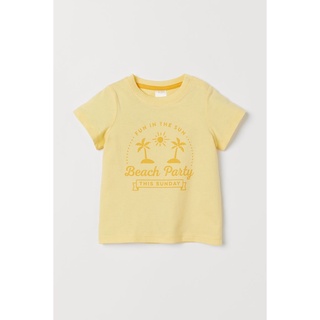 Áo vàng họa tiết cây dừa hm size 9-12m