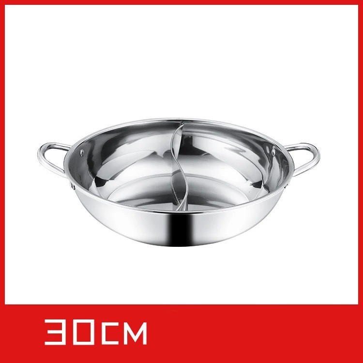 Nồi Lẩu Đa Năng 2 Ngăn Inox Cao Cấp Size 32cm Siêu Tiện Lợi Dành Cho Mọi Gia Đình