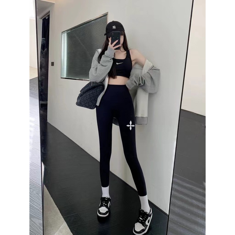 Quần Legging Lưng Cao Hoạ Tiết Da Cá Mập Thiết Kế Ôm Sát Tôn Dáng
