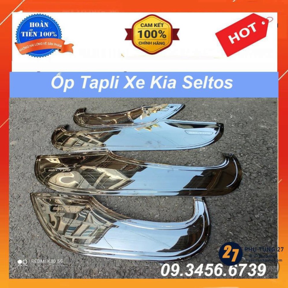 Ốp Tapli Cửa Xe Kia Seltos 2020 2021 Mẫu Titan tặng kèm keo dính thêm