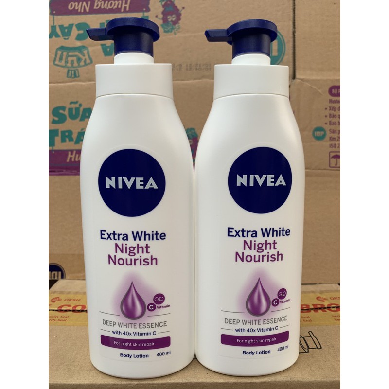 Sữa Dưỡng Thể Trắng Da Nivea Ban Đêm 400ml(Mầu Tím)