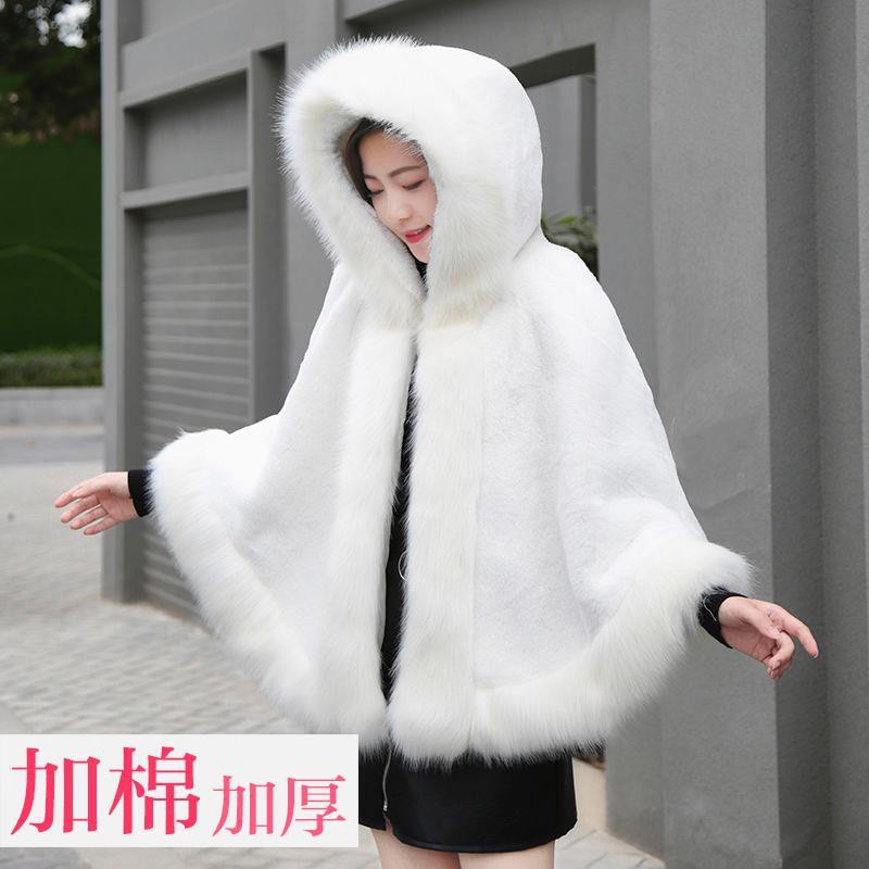 ♤Áo Choàng Lông Cáo Dày Dặn Có Mũ Trùm Thời Trang Dành Cho Mùa Thu Đông | BigBuy360 - bigbuy360.vn