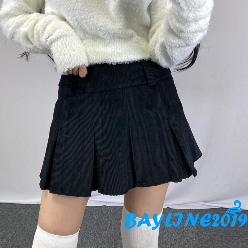 Chân Váy Lưng Cao Màu Trơn Lưng Cao Thời Trang Cho Phụ Nữ