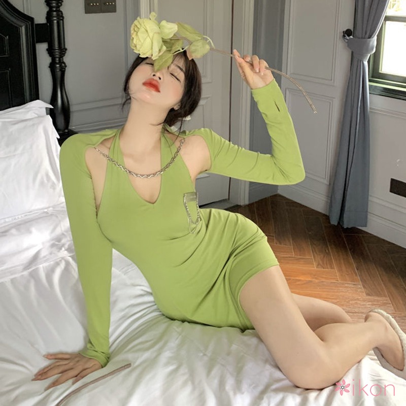 Bộ 2 Món Áo + Chân Váy Màu Sắc Đơn Giản Quyến Rũ Cho Nữ