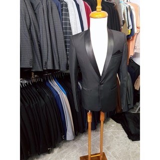[Cổ Sam] Áo vest nam form ôm màu đen tặng cà vạt đen + hộp đựng