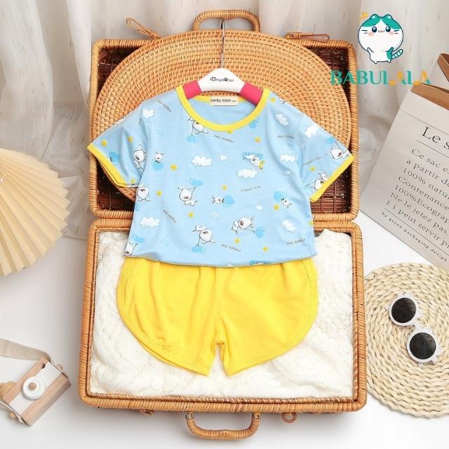 Đồ Bộ Bé Trai Bé Gái Cộc Tay Minky Mom Chính Hãng Vải Thun Lạnh