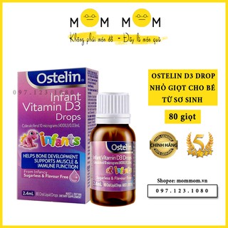 Vitamin D3 Ostelin Dạng Nhỏ Giọt Cho Trẻ Từ Sơ Sinh Đến 12 Tuổi (80 Giọt) | Mom Mom Vn