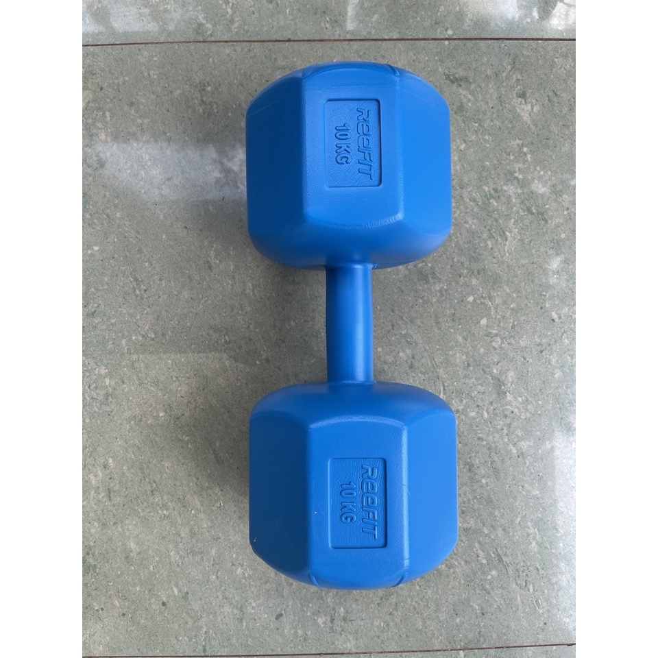 Tạ tay nhựa bát giác Reefit 3kg màu xanh có ruột