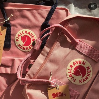 Balo Kanken hồng quai xanh đậm