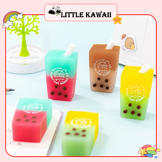 Gôm/ tẩy bút chì hình trà sữa trân châu cute iigen
