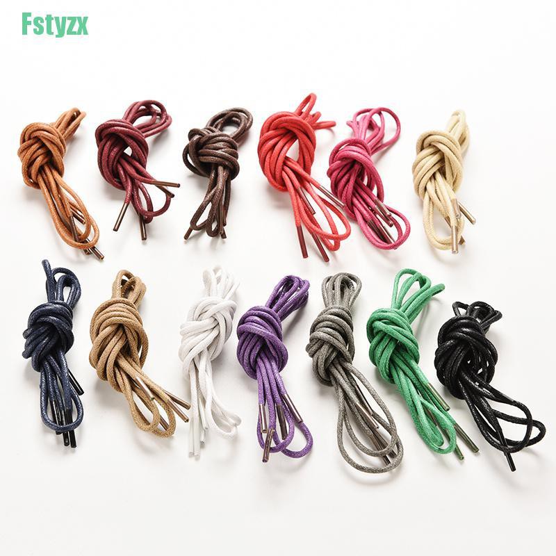 fstyzx Multi Color Cotton Waxed Round Cord String Dress Shoe Laces 85cm 1 Pair