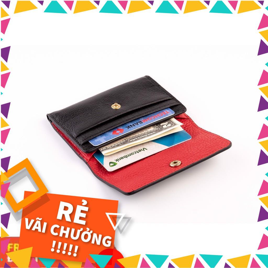 ví mini da bò thật đựng thẻ card monney - có hộp lót lụa sang trọng đẹp để tặng