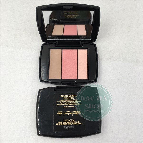 Lancome Bộ Kit 3in1 Blush Subtil Palette 2g #323 Rose Flush (Tạo Khối/Má Hồng/Hightlighter)