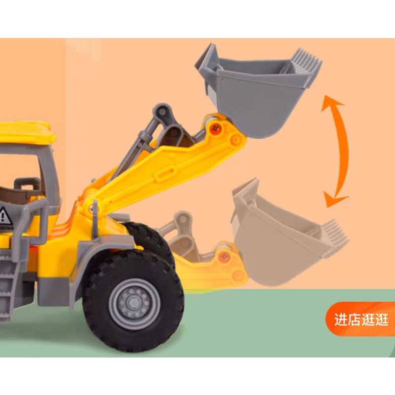 Xe mô hình xe đầu kéo chở xe xúc lật cho bé