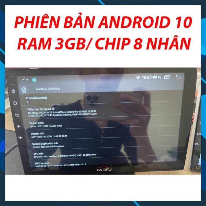 Màn hình android CARFU RAM 3gb xe HUYNDAI I10