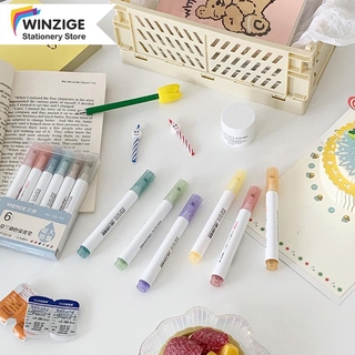 bút highlight pastel Bộ bút dạ quang Winzige 6 màu xinh xắn tiện dụng