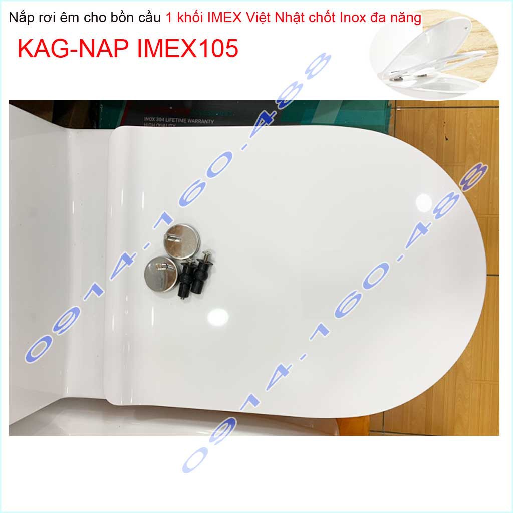 Nắp bồn cầu Imex Việt Nhật KAG-NAP IMEX105, nắp đậy bồn cầu cao cấp  rơi êm cầu Imex