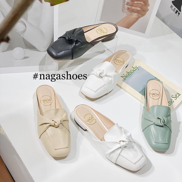 [FORM BÉ- CHỌN LÊN 1 SIZE] DÉP SỤC NAGASHOES THẮT NƠ NAD119