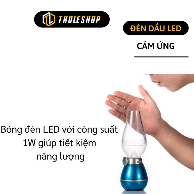 Đèn cầy bàn thờ cảm ứng - Đèn thần dầu thời cổ cảm ứng thổi hơi là sáng tắt tiện lợi, có nút điều chỉnh độ sáng