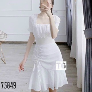 Đầm body nữ dự tiệc cách điệu trắng nude hồng vàng đơn giản cá tính