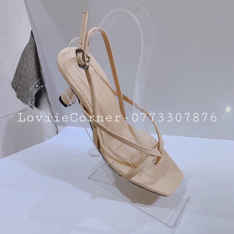 ☃◕LOVIIECORNER -  SANDAL QUAI MẢNH CAO GÓT 5 PHÂN ĐẾ VUÔNG 5CM NỮ XỎ NGÓN G200957