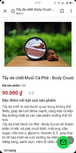 Tẩy da chết cà phê 100% thiên nhiên, không chất bảo quản( Handmade) | BigBuy360 - bigbuy360.vn