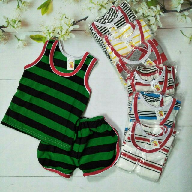 Bộ Bé Trai Ba Lỗ Sát Nách Vải Su 8-24kg