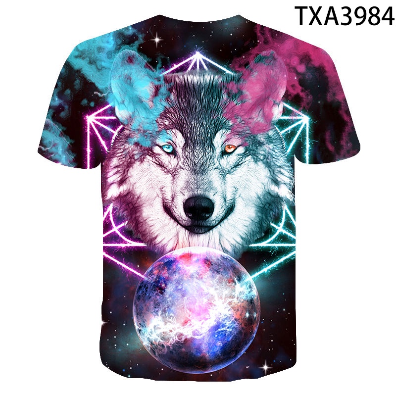 Áo Thun Tay Ngắn In Hình Sói / Gấu Trúc 3D Thời Trang Mùa Hè 2022 XS-3XL Cho Nam Và Nữ