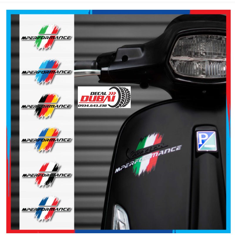 Tem Performance ITALY / AMG / ĐỨC / PHÁP Dán Trang Trí Ô Tô, Xe Máy