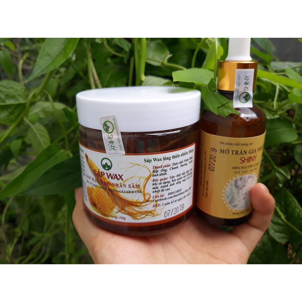 Sáp Wax Triệt Lông Mật Ong Nhân Sâm Handmade Shiny Hủ 350gr Wax Lông An Toàn Tại Nhà ( Tặng Kèm Dụng Cụ Wax) | BigBuy360 - bigbuy360.vn
