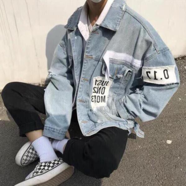 Áo Khoác JEAN XANH in ONE MORE Nam Nữ Unisex