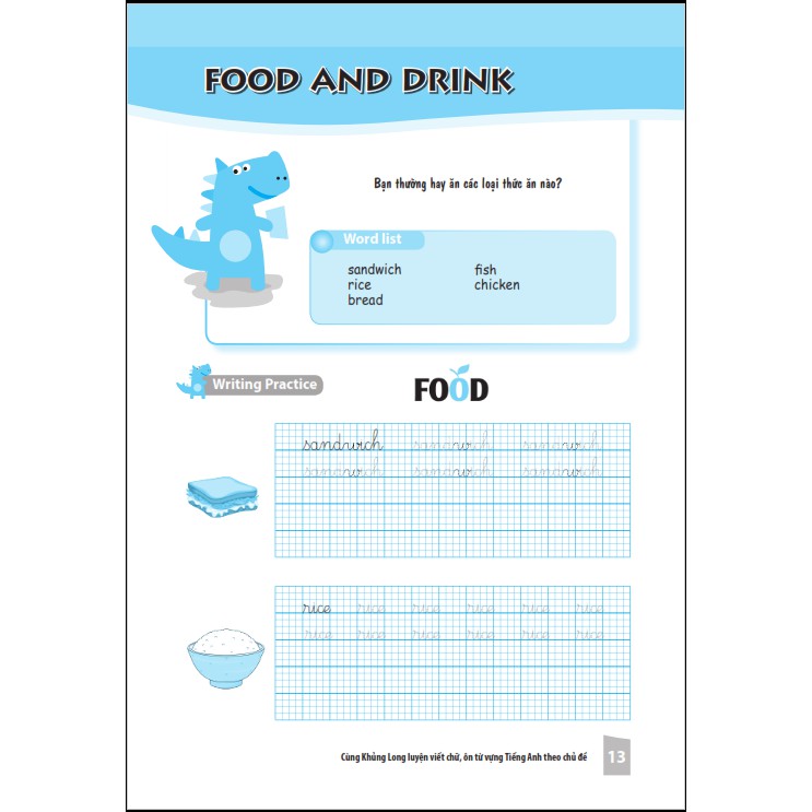 Sách Cùng Khủng Long Luyện Viết Chữ, Ôn luyện từ vựng Tiếng Anh theo chủ đề 2