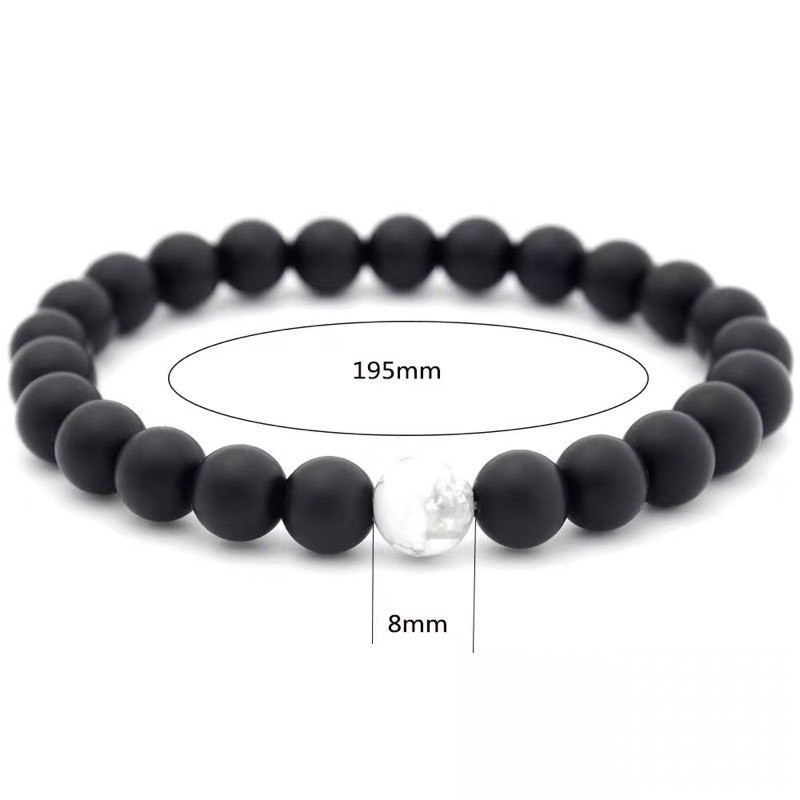 Vòng tay đôi nam nữ chuỗi hạt đá núi lửa siêu chất