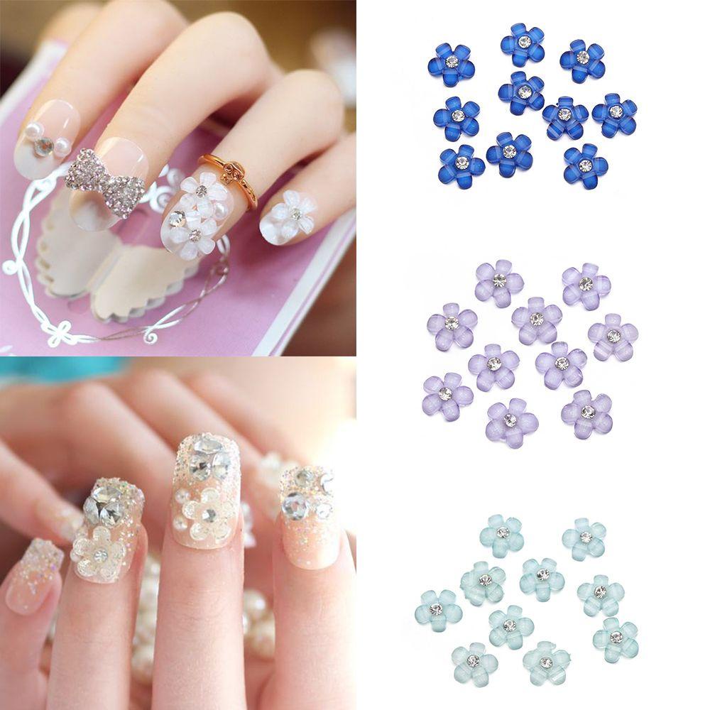 BORAG Bộ 10 HạT ĐíNh Trang Trí MóNg DIY 5 MàU