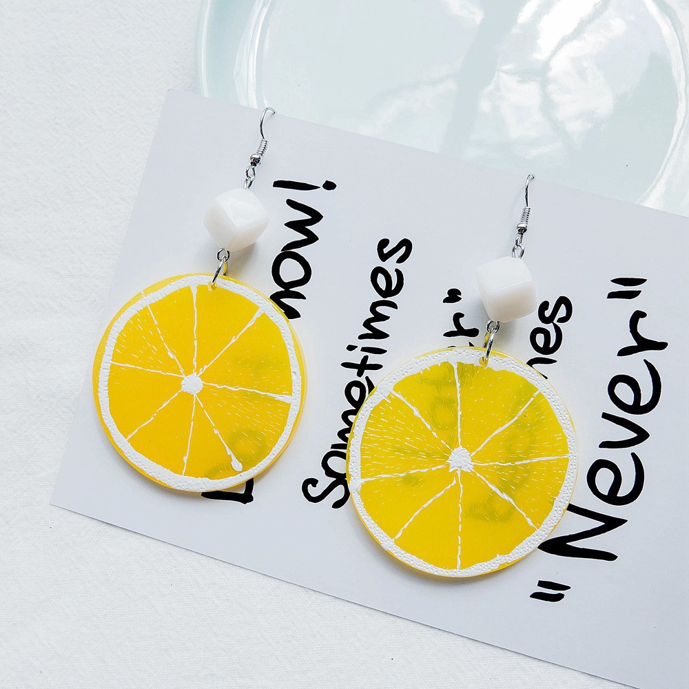 Bông tai hình lát chanh/ lát cam thời trang nữ dễ thương xinh xắn