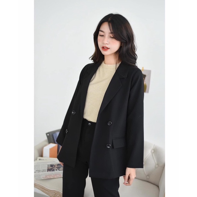 Áo blazer 4 cúc túi nắp 2 lớp - minclothinggg