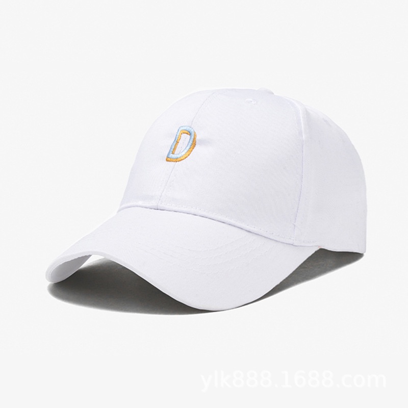 Mũ lưỡi trai thêu chữ D màu kẹo phong cách cổ điển thời trang unisex