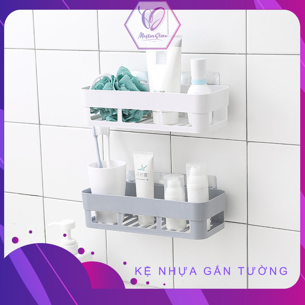 Khay kệ chữ nhật dán tường đa năng nhà tắm, nhà bếp Master Store