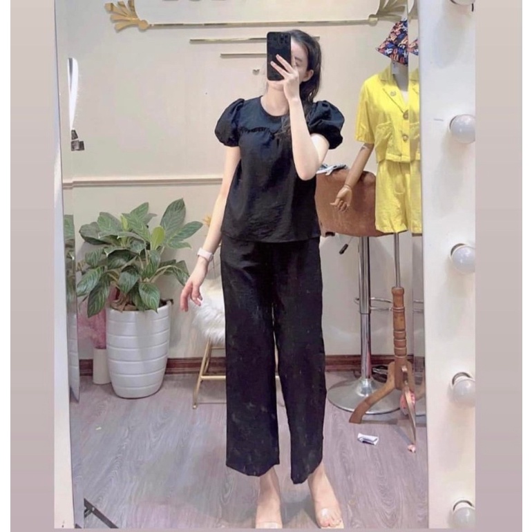 SET BỘ ĐỒ ÁO CHẤT ĐŨI GẦN + QUẦN DÀI DÁNG THỤNG SIÊU HOT 2022