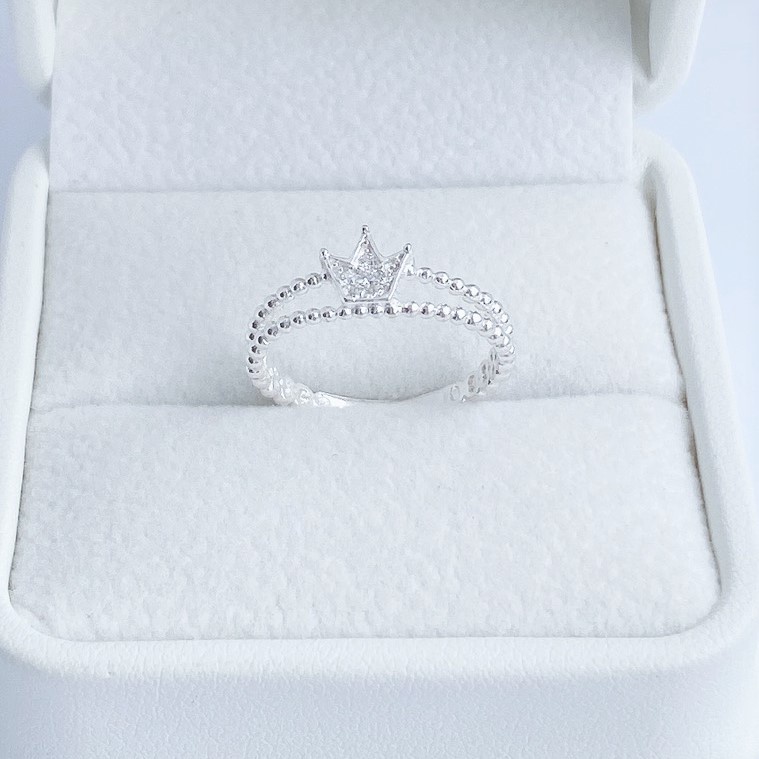 Nhẫn bạc nữ mặt vương miện Evasilver, chuẩn nhẫn bạc ta sang trọng quý phái