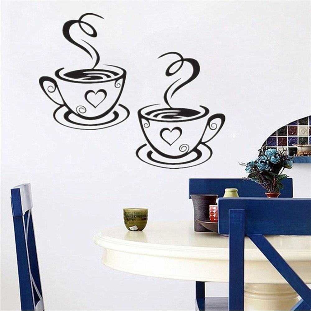 LLOYD Decal dán tường Hình Tách Cà Phê Thời Trang